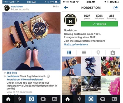 Nordstrom links Instagram with e-commerce and its website